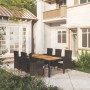 Juego de comedor de jardín 7 piezas ratán sintético negro de vidaXL, Conjuntos de jardín - Ref: Foro24-3094837, Precio: 526,7...