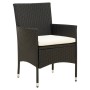 Juego de comedor de jardín 5 piezas con cojines ratán PE negro de vidaXL, Conjuntos de jardín - Ref: Foro24-3094843, Precio: ...