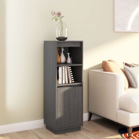 Aparador alto de madera maciza de pino gris 37x34x110 cm de vidaXL, Aparadores - Ref: Foro24-813517, Precio: 63,80 €, Descuen...