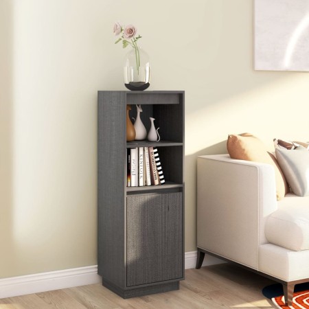 Aparador alto de madera maciza de pino gris 37x34x110 cm de vidaXL, Aparadores - Ref: Foro24-813517, Precio: 63,80 €, Descuen...