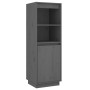 Aparador alto de madera maciza de pino gris 37x34x110 cm de vidaXL, Aparadores - Ref: Foro24-813517, Precio: 63,80 €, Descuen...