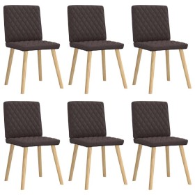 Sillas de comedor 6 unidades tela marrón oscuro en Sillas de comedor | Comprar online en Foru.es