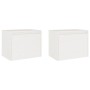 Armarios de pared 2 uds madera maciza pino blanco 45x30x35 cm de vidaXL, Estantes y estanterías - Ref: Foro24-813438, Precio:...