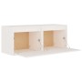 Armarios de pared 2 uds madera maciza pino blanco 45x30x35 cm de vidaXL, Estantes y estanterías - Ref: Foro24-813438, Precio:...