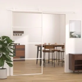 ESG glass and white aluminum sliding door 102.5x205 cm by vidaXL, Doors for the home - Ref: Foro24-151664, Price: 172,90 €, D...
