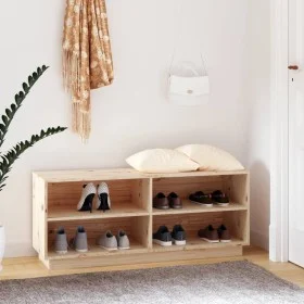Armario zapatero de madera maciza de pino 110x34x45 cm de vidaXL, Zapateros y organizadores de calzado - Ref: Foro24-813540, ...
