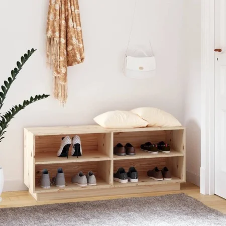 Armario zapatero de madera maciza de pino 110x34x45 cm de vidaXL, Zapateros y organizadores de calzado - Ref: Foro24-813540, ...