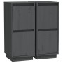 Aparador 2 uds madera maciza de pino gris 31,5x34x75 cm de vidaXL, Aparadores - Ref: Foro24-813385, Precio: 79,68 €, Descuent...