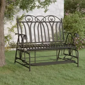 Banco balancín de jardín de 2 plazas acero negro 114 cm de vidaXL, Bancos de jardín - Ref: Foro24-318833, Precio: 228,23 €, D...