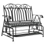 Banco balancín de jardín de 2 plazas acero negro 114 cm de vidaXL, Bancos de jardín - Ref: Foro24-318833, Precio: 237,40 €, D...