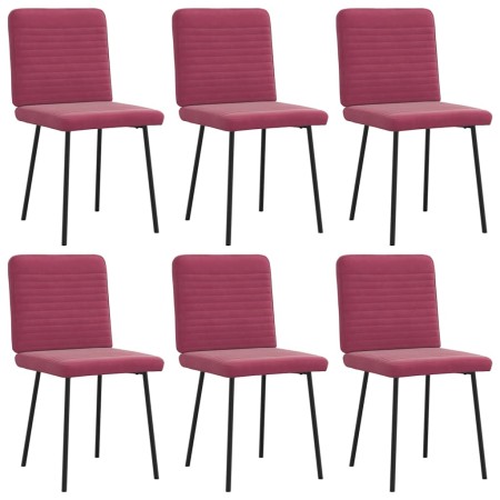 Sillas de comedor 6 unidades terciopelo rojo tinto en Sillas de comedor | Comprar online en Foru.es
