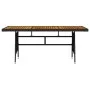 Mesa de jardín ratán PE y acacia maciza negro 160x70x72 cm de vidaXL, Mesas de jardín - Ref: Foro24-318694, Precio: 208,50 €,...