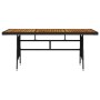 Mesa de jardín ratán PE y acacia maciza negro 160x70x72 cm de vidaXL, Mesas de jardín - Ref: Foro24-318694, Precio: 188,17 €,...