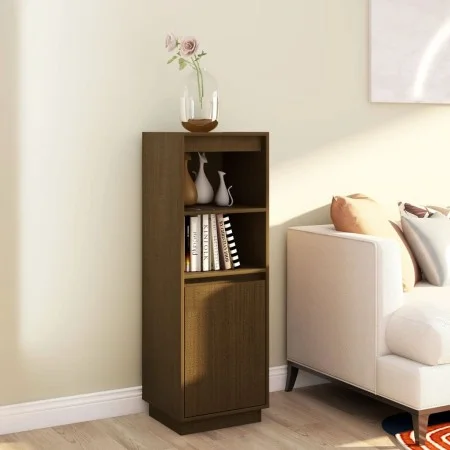 Aparador alto de madera maciza de pino marrón miel 37x34x110 cm de vidaXL, Aparadores - Ref: Foro24-813518, Precio: 69,03 €, ...
