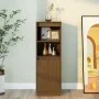 Aparador alto de madera maciza de pino marrón miel 37x34x110 cm de vidaXL, Aparadores - Ref: Foro24-813518, Precio: 69,03 €, ...