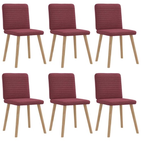 Sillas de comedor 6 unidades tela rojo tinto en Sillas de comedor | Comprar online en Foru.es