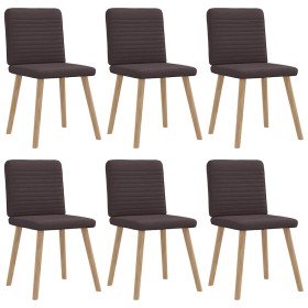 Sillas de comedor 6 unidades tela marrón oscuro en Sillas de comedor | Comprar online en Foru.es