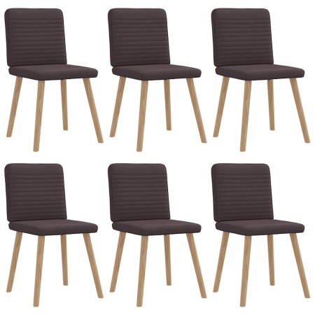 Sillas de comedor 6 unidades tela marrón oscuro en Sillas de comedor | Comprar online en Foru.es