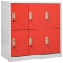 Armarios taquilla 2 uds de acero gris claro y rojo 90x45x92,5 cm de vidaXL, Taquillas y armarios de almacenamiento - Ref: For...