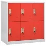 Armarios taquilla 2 uds de acero gris claro y rojo 90x45x92,5 cm de vidaXL, Taquillas y armarios de almacenamiento - Ref: For...