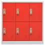 Armarios taquilla 2 uds de acero gris claro y rojo 90x45x92,5 cm de vidaXL, Taquillas y armarios de almacenamiento - Ref: For...