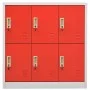 Armarios taquilla 2 uds de acero gris claro y rojo 90x45x92,5 cm de vidaXL, Taquillas y armarios de almacenamiento - Ref: For...