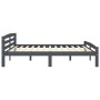 Estructura de cama madera maciza pino gris oscuro 200x200 cm de vidaXL, Camas y somieres - Ref: Foro24-322095, Precio: 121,31...