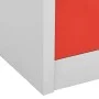 Armarios taquilla 2 uds de acero gris claro y rojo 90x45x92,5 cm de vidaXL, Taquillas y armarios de almacenamiento - Ref: For...