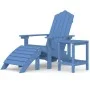Silla jardín Adirondack con reposapiés y mesa HDPE aguamarina de vidaXL, Sillas de jardín - Ref: Foro24-3095711, Precio: 246,...
