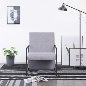 Sillón con patas cromadas de tela gris claro en Sillones | Comprar online en Foru.es