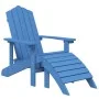 Silla jardín Adirondack con reposapiés y mesa HDPE aguamarina de vidaXL, Sillas de jardín - Ref: Foro24-3095711, Precio: 246,...