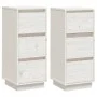 Aparador 2 uds madera maciza de pino blanco 32x34x75 cm de vidaXL, Aparadores - Ref: Foro24-813368, Precio: 87,76 €, Descuent...
