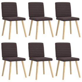 Sillas de comedor 6 unidades tela marrón oscuro en Sillas de comedor | Comprar online en Foru.es