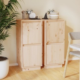 Aparador 2 uds madera maciza de pino 31,5x34x75 cm de vidaXL, Aparadores - Ref: Foro24-813381, Precio: 101,33 €, Descuento: %