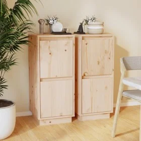 Aparador 2 uds madera maciza de pino 31,5x34x75 cm de vidaXL, Aparadores - Ref: Foro24-813381, Precio: 99,80 €, Descuento: %