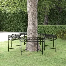 Banco de jardín redondo de acero negro 160 cm de vidaXL, Bancos de jardín - Ref: Foro24-318821, Precio: 251,34 €, Descuento: %