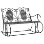 Banco mecedor de jardín de dos plazas acero negro 113 cm de vidaXL, Bancos de jardín - Ref: Foro24-318829, Precio: 182,88 €, ...