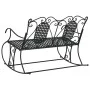 Banco mecedor de jardín de dos plazas acero negro 113 cm de vidaXL, Bancos de jardín - Ref: Foro24-318829, Precio: 182,88 €, ...
