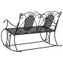 Banco mecedor de jardín de dos plazas acero negro 113 cm de vidaXL, Bancos de jardín - Ref: Foro24-318829, Precio: 189,68 €, ...
