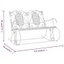 Banco mecedor de jardín de dos plazas acero negro 113 cm de vidaXL, Bancos de jardín - Ref: Foro24-318829, Precio: 182,88 €, ...