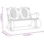 Banco mecedor de jardín de dos plazas acero negro 113 cm de vidaXL, Bancos de jardín - Ref: Foro24-318829, Precio: 189,68 €, ...