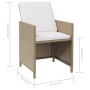 Sillas de jardín con cojines 4 unidades ratán sintético beige de vidaXL, Sillas de jardín - Ref: Foro24-316777, Precio: 226,5...