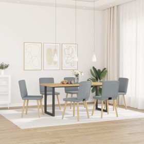 Sillas de comedor 6 unidades de tela gris claro en Sillas de comedor | Comprar online en Foru.es