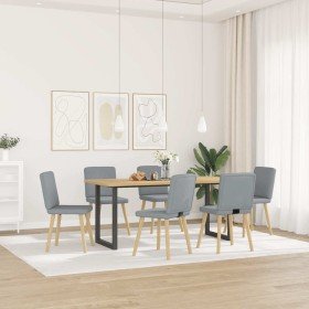 Sillas de comedor 6 unidades de tela gris claro en Sillas de comedor | Comprar online en Foru.es