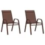 Sillas de jardín apilables 2 unidades textilene marrón de vidaXL, Sillas de jardín - Ref: Foro24-318779, Precio: 96,86 €, Des...
