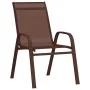 Sillas de jardín apilables 2 unidades textilene marrón de vidaXL, Sillas de jardín - Ref: Foro24-318779, Precio: 96,86 €, Des...