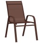 Sillas de jardín apilables 2 unidades textilene marrón de vidaXL, Sillas de jardín - Ref: Foro24-318779, Precio: 96,80 €, Des...