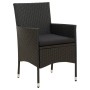 Juego de comedor de jardín 5 pzas con cojines ratán PE negro de vidaXL, Conjuntos de jardín - Ref: Foro24-3094866, Precio: 40...
