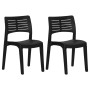 Sillas de jardín 2 unidades polipropileno gris antracita de vidaXL, Sillas de jardín - Ref: Foro24-317728, Precio: 84,43 €, D...