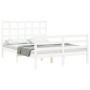 Estructura de cama con cabecero madera maciza blanco 140x190 cm de vidaXL, Camas y somieres - Ref: Foro24-3193967, Precio: 13...